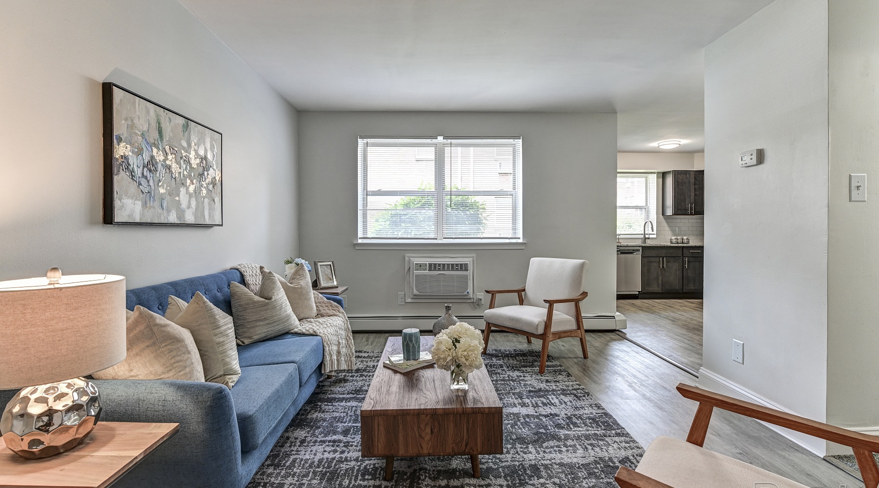 Living room at Glen Brook Apartments in Glenolden, PA